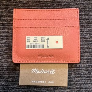 NWT Madewell The Leather Card Case, Salmon Pink
